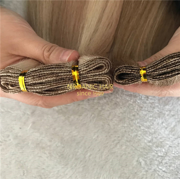 Human hand tied weft hair extensions on sale X140